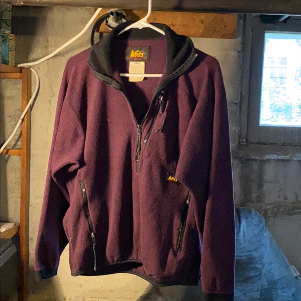 Retro REI quarter zip up sweater